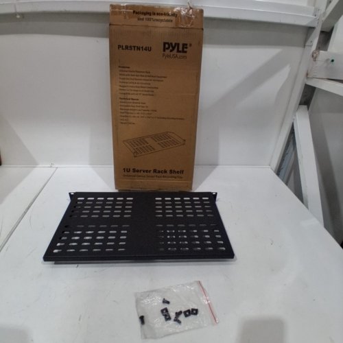 PYLE 1U SERVER RACK SHELF UNIVERSAL DEVICE SERVER RACK MOUNTING TRAY, 17.6" X 10"- BLACK (MODEL: PLRSTN14U) image 2