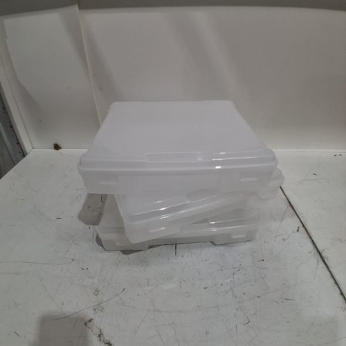 3PK PAPER STORAGE BOX - 14" X 14" X 3" - CLEAR/PLASTIC image 3