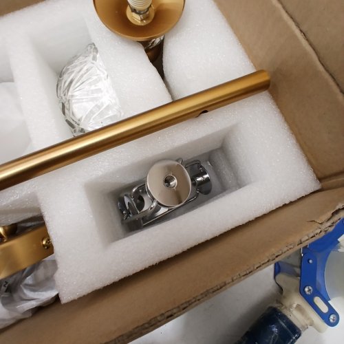 PIEPOOYE VINTAGE GILDED BATHROOM FIXTURES WITH GLOBE SHAPED GLASS SHADE IDEAL FOR KITCHEN/BEDROOM - G9 SHOCKET(BULBS ARE NOT INCLUDED*) image 3