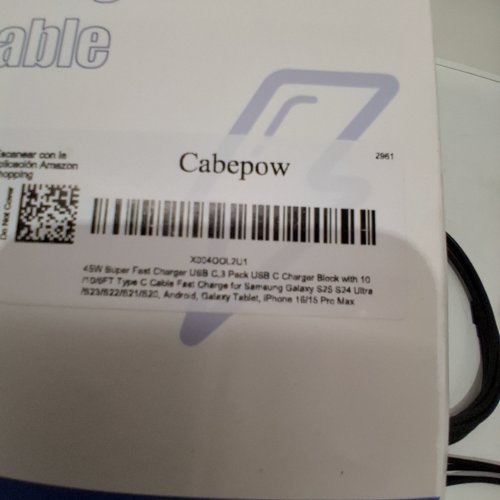 3PC CABEPOW USB-C CHARGER AND CABLES - 10FT(2), 6FT(1), 45W - BLACK image 2