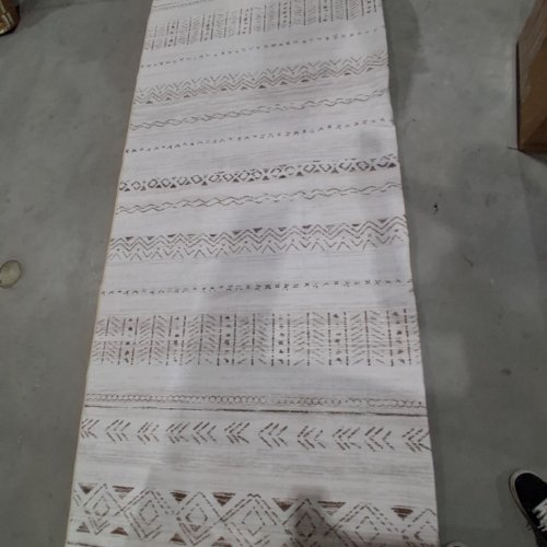 COTILED MACHINE WASHABLE BOHO RUG WITH NON-SLIP BACKING - 10FT X 8FT - CREAM/BROWN (MODEL: Y24006A) image 2