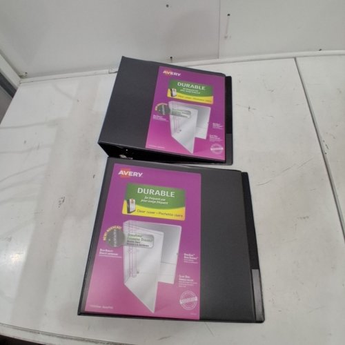 2PK AVERY HEAVY DUTY 3-RING BINDERS - 3" - BLACK (MODEL: 17041) image 2