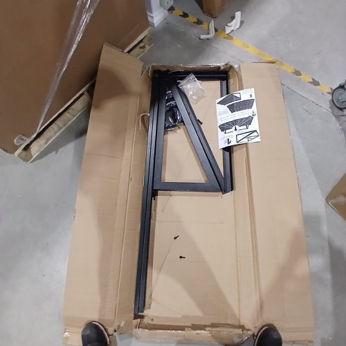 METAL AWNING & TRIANGLE FRAME ASSEMBLY FOR FRONT DOOR WEATHER PRTECTION - 31" X 51" - BLACK image 5