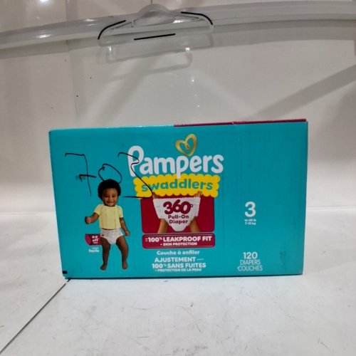 120PK PAMPERS SWADDLERS 360° PULL-ON DISPOSABLE DIAPERS - SIZE 3 image 2