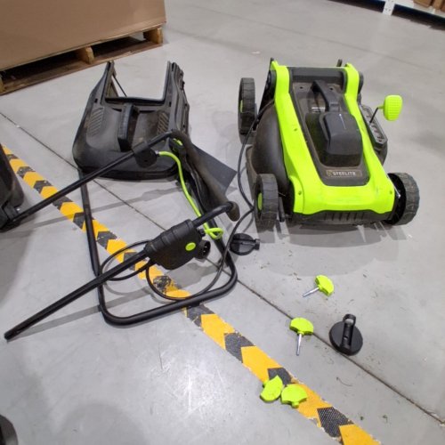 STEELITE CORDED ELECTRIC LAWN MOWER WITH 5-POSITION HEIGHT ADJUSTMENT-14" - 1300W WITH 30 L GRASS COLLECTION BAG-GREEN/BLACK-(MODEL:597) image 3