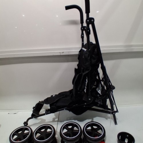 HARMONY ASPIRE DELUXE FOLD UMBRELLA SWIVEL WHEEL STROLLER - 50LBS MAX - BLACK (MODEL: 0701007BLK) image 3