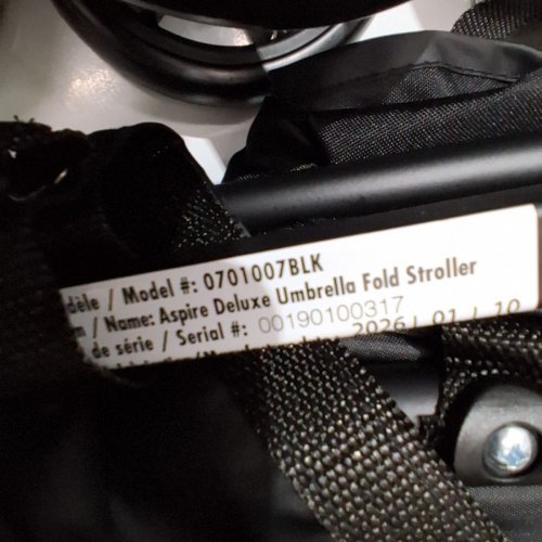 HARMONY ASPIRE DELUXE FOLD UMBRELLA SWIVEL WHEEL STROLLER - 50LBS MAX - BLACK (MODEL: 0701007BLK) image 4