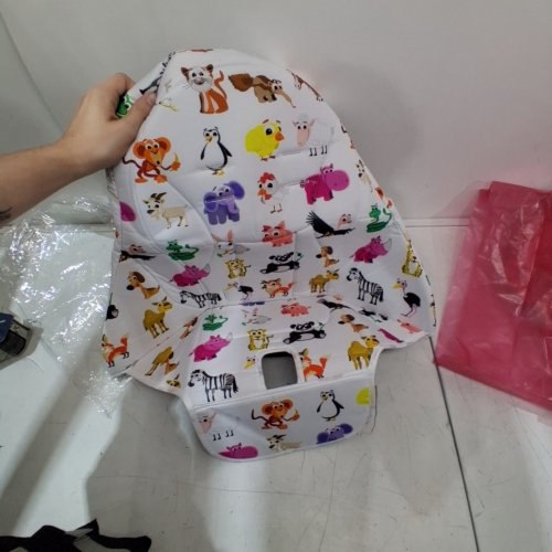 ANIMAL PRINT BABY HIGH CHAIR SEAT COVER - UNIVERSAL - WHITE image 2