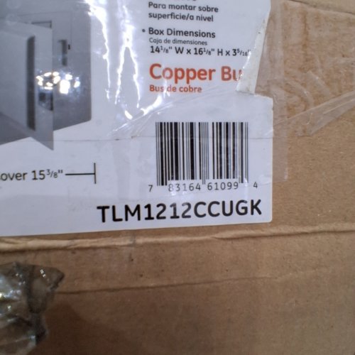 GE MAIN LUG INDOOR LOAD CENTER CONTRACTOR KIT - 125AMP - 24 CIRCUIT (MODEL: TLM1212CCUGK) image 2