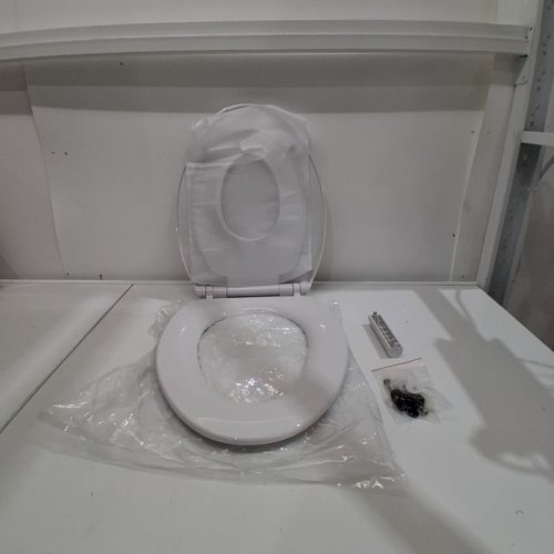 1M ELONGATED TOILET SEAT WITH BUILT IN TODDLER SEAT AND SLOW CLOSE - 18.5" - WHITE (MODEL: TS001) image 2