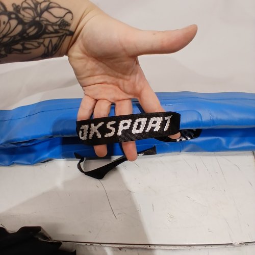 AKSPORT INFLATABLE AIR TRACK TUMBLING MAT FOR GYMNASTICS - 10FT X 40" - LIGHT BLUE/GREY image 3
