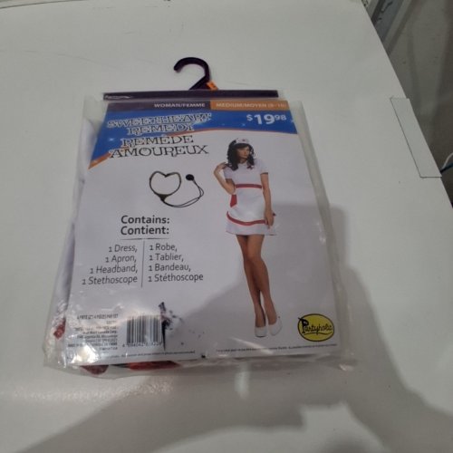 4PC PARTYHOLIC SWEETHEART REMEDY NURSE COSTUME SET - MEDIUM (8-10) - WHITE / RED (STYLE: 12279M) image 2