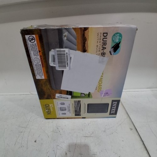 INTEX DURA-BEAM PRESTIGE AIR MATTRESS WITH BUILT IN USB PUMP - 12" RAISED - QUEEN - GREY (MODEL: 64114E) image 3