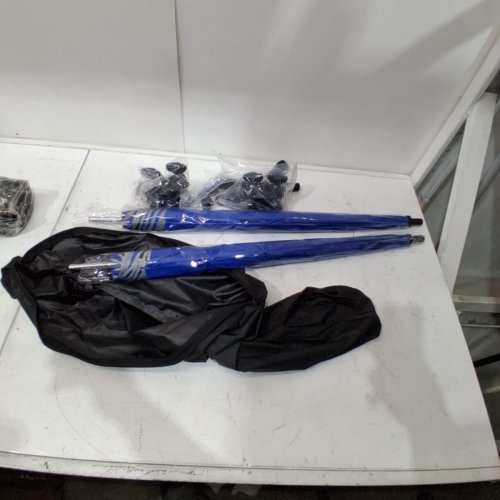2PK QTREE INTELLIGENCE FULL SIZE UMBRELLA WITH CLIP/CLAMP FOR CHAIRS, STROLLERS AND MORE - 48.8" - ROYAL BLUE/WHITE image 2