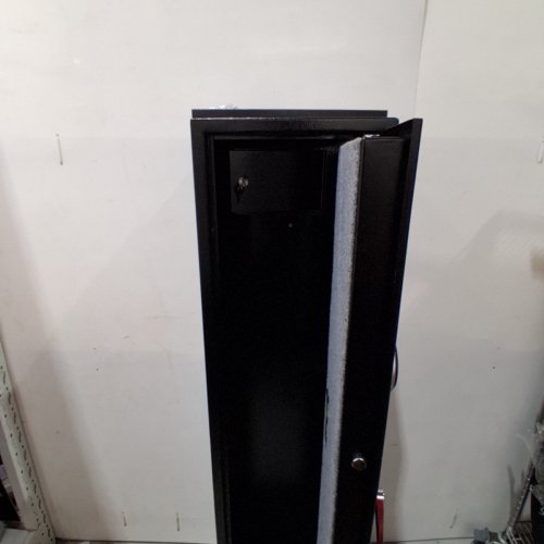 LANGGER V RIFLE SECURITY CABINET WITH IMPROVED QUICK ACCESS FOR 5-6 WEAPONS. ADJUSTABLE SHELF & INNER LOCKED COMPARTMENT - 57" X 14" - BLACK (MODEL: QHRS001A) image 5