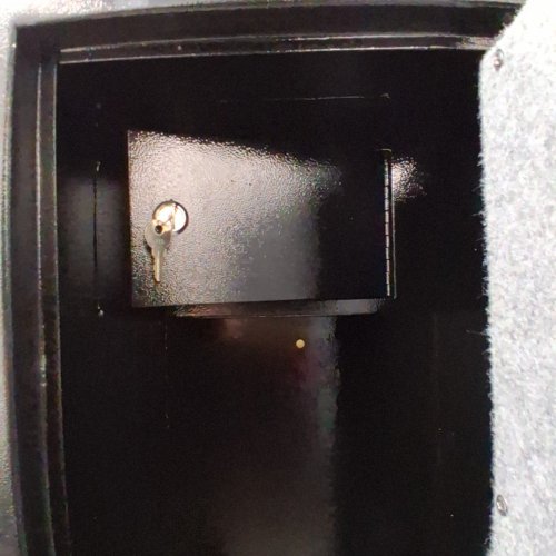 LANGGER V RIFLE SECURITY CABINET WITH IMPROVED QUICK ACCESS FOR 5-6 WEAPONS. ADJUSTABLE SHELF & INNER LOCKED COMPARTMENT - 57" X 14" - BLACK (MODEL: QHRS001A) image 8