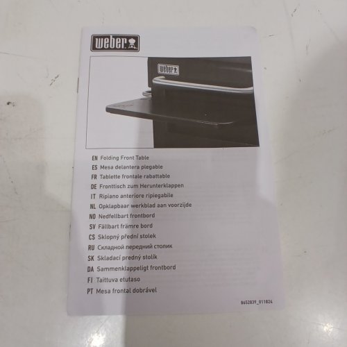 WEBER SEARWOOD 600 XL PELLET FOLDING FRONT TABLE - 36" X 12" - BLACK (MODEL: 3400109) image 4