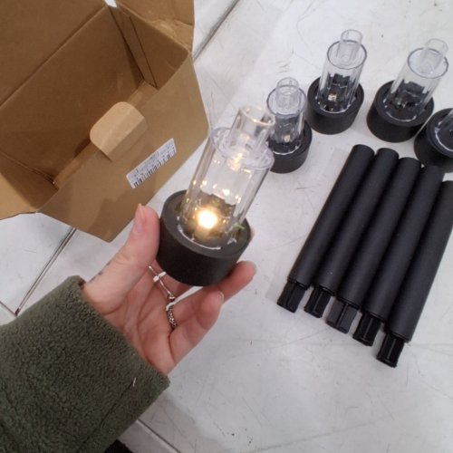 5PC SOLAR LED PATHWAY GARDEN STAKE LIGHTS FOR OUTDOOR - BLACK image 2