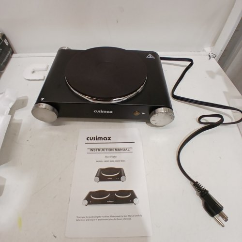 CUSIMAX HOT PLATE - ELECTRIC SINGLE BURNER PORTABLE STOVE ELECTRIC HOT PLATES FOR COOKING, ADJUSTABLE TEMPERATURE CONTROL - 1500W - BLACK (MODEL: CMHP-B101) image 3
