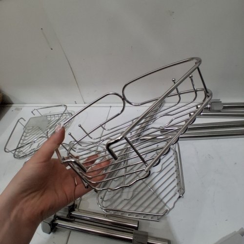 ZENNA HOME SHOWER CADDY 60" - 108" - CHROME (MODEL: E2181STL) image 4