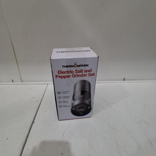 2PK THERMOMAVEN ELECTRIC SALT AND PEPPER RECHARGEABLE AUTOMATIC GRINDER WITH 6 ADJUSTABLE SETTINGS - 110ML CAP - 7" - SILVER (MODEL: KYMQ-32A) image 6