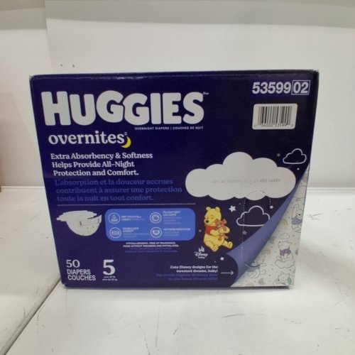 50PK HUGGIES OVERNITES NIGHTTIME BABY DIAPERS - SIZE 5 - WINNIE THE POOH image 3