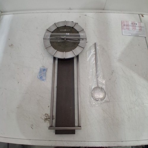 HOWARD MILLER CASS CITY PENDULUM WALL CLOCK - 24" X 9" - BROWN/SILVER (MODEL: 549544) image 2