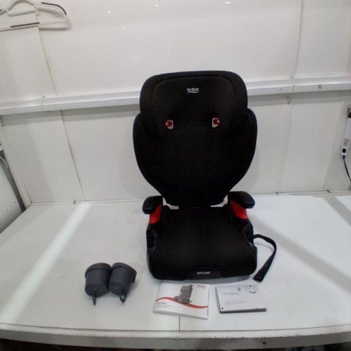 BRITAX SKYLINE 2-STAGE BELT-POSITIONING BOOSTER CAR SEAT WITH 2-LAYER IMPACT PROTECTION - 40-120LB CAPACITY - DUSK/BLACK (MODEL: E1C249H) image 3