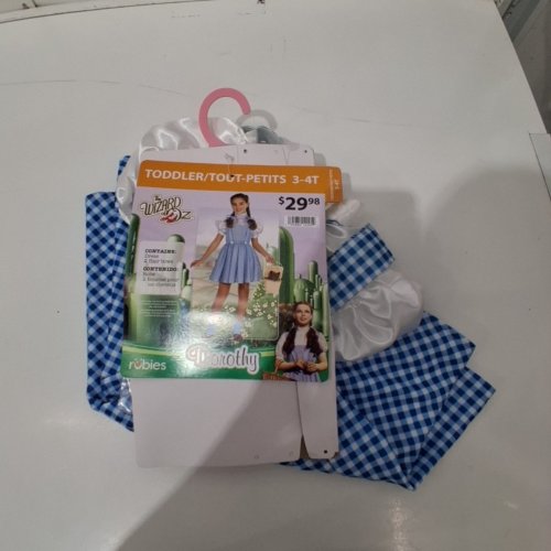 3PC TODDLER RUBIES WIDARD OF OZ DOROTHY COSTUME - 3-4T - BLUE AND WHITE image 2