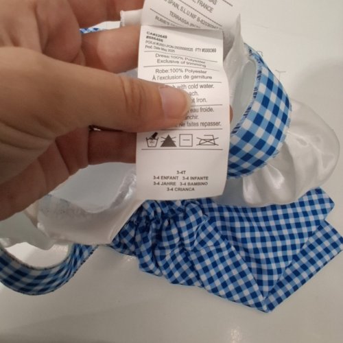 3PC TODDLER RUBIES WIDARD OF OZ DOROTHY COSTUME - 3-4T - BLUE AND WHITE image 3