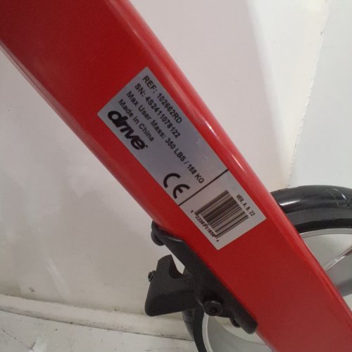 DRIVE NITRO ALUMINUM SPRINT ROLLATOR WALKER - 300LB CAP - RED (MODEL: 10266RD) image 3