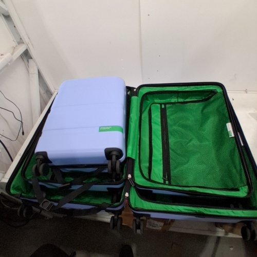 3PC BENETTON HARDSIDE SPINNER LUGGAGE SET - LIGHT BLUE/GREEN (MODEL: 2063191) image 6