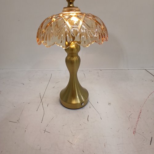 LED CORDLESS GLASS TABLE LAMP-11" - GLASS/BEIGE image 2