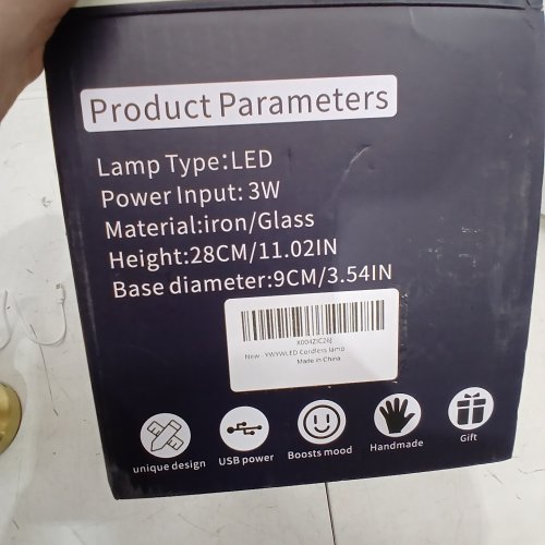 LED CORDLESS GLASS TABLE LAMP-11" - GLASS/BEIGE image 3
