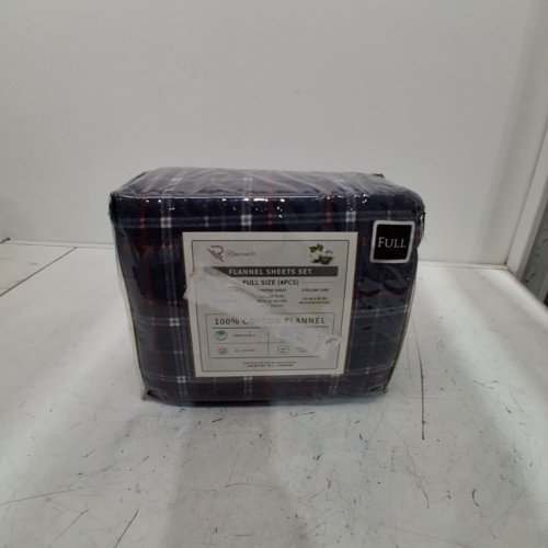 4PC RUVANTI FITTED PLAID SHEET SET - QUEEN - YANKEES BLUE (MODEL: B0D2RMP283) image 2