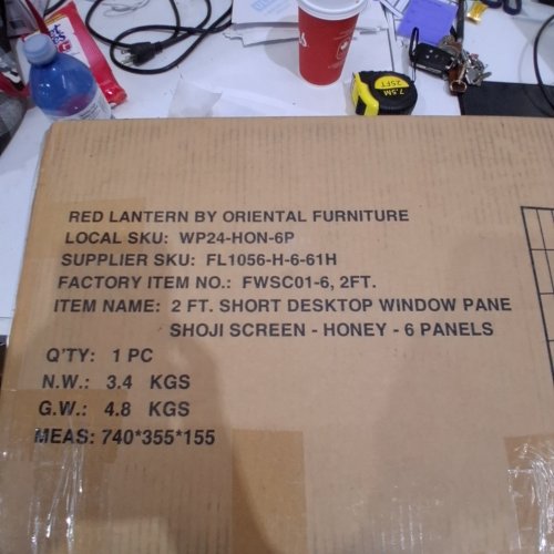 RED LANTERN 6 PANELS DESKTOP WINDOW PANE SHOJI SCREEN - 2FT TALL - HONEY (MODEL: WP24-HON-6P) image 2