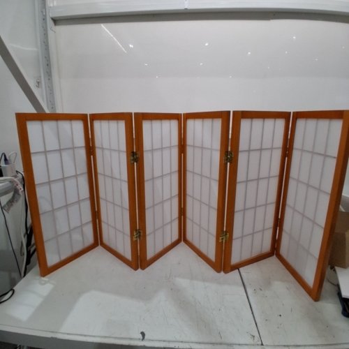 RED LANTERN 6 PANELS DESKTOP WINDOW PANE SHOJI SCREEN - 2FT TALL - HONEY (MODEL: WP24-HON-6P) image 3