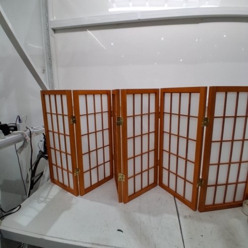 RED LANTERN 6 PANELS DESKTOP WINDOW PANE SHOJI SCREEN - 2FT TALL - HONEY (MODEL: WP24-HON-6P) image 4