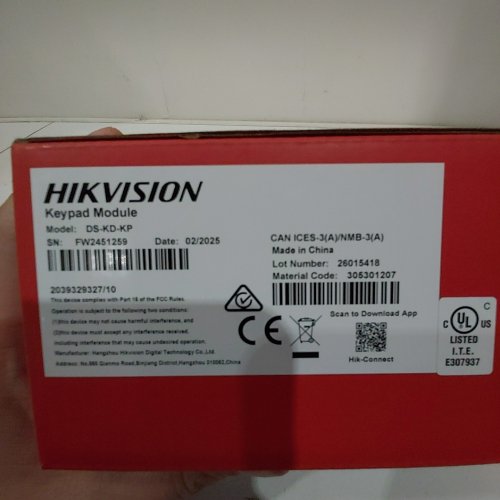 HIKVISION KEYPAD MODULE (MODEL: DS-KD-KP) image 2