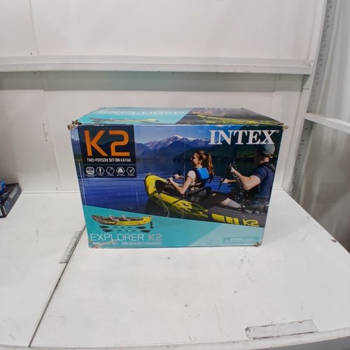 INTEX EXPLORER K2 INFLATABLE KAYAK SET: 86" ALUMINUM OARS AND PUMP, ADJUSTABLE SEATS WITH BACKREST – 2-PERSON – 400LB CAPACITY (MODEL: 68307EP) image 2