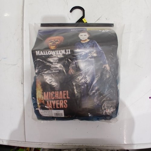 2PC BOYS HALLOWEEN II MICHAEL MYERS JUMPSUIT AND MASK COSTUME SET - LARGE - BLUE AND WHITE (STYLE: MICHAEL MYERS) image 2