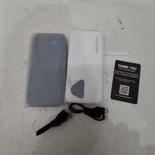 2PK FANCYBEAN POWER BANK WITH BUILT IN CABLES - 12800MAH - BLACK/WHITE (MODEL:M7) image 2