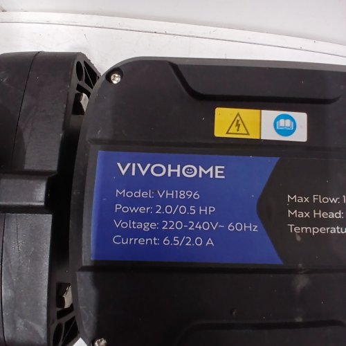 VIVOHOME 2.0HP POOL PUMP DUAL SPEED WITH WIRELESS REMOTE CONTROL - 2.0/0.5 H/P, 220-240 V - BLACK (MODEL: VH1896) image 2