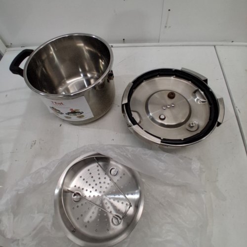 T-FAL CLIPSO STAINLESS STEEL PRESSURE COOKER - 6L - GREY/BLACK (MODEL: 7114000369) image 2