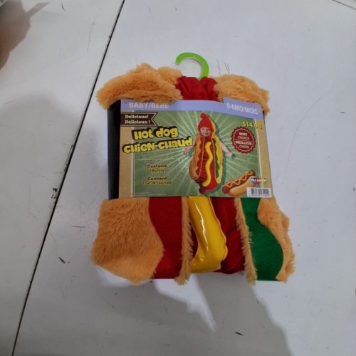 BABY HOT DOG COSTUME - 0-6 MONTHS - RED, YELLOW AND GREEN image 2