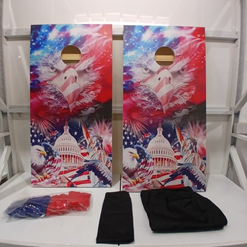 VEVOR WOODEN CORNHOLE SET WITH CARRY BAG - 4FT X 2FT - RED/WHITE/BLUE (MODEL: 4A-29-4) image 2