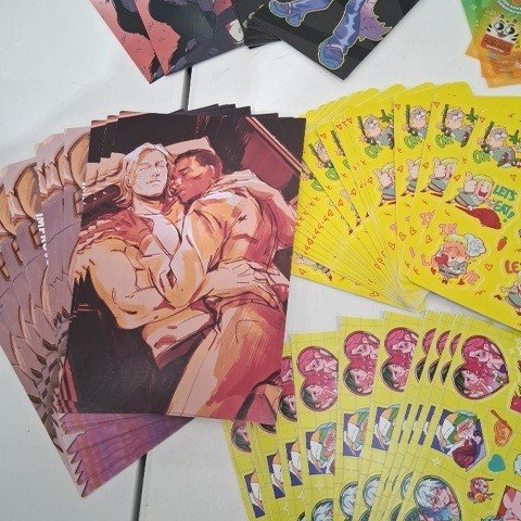 50PK ASSORTED ANIME PAPER ART PRINTS AND STICKER SHEETS - MULTICOLOR image 2