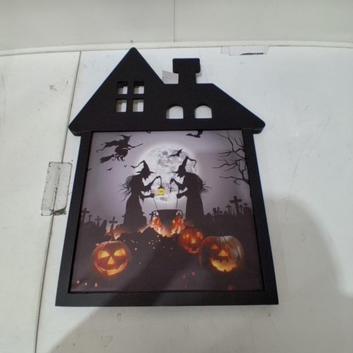 CASADECOR PVC HOUSE FRAME WALL ART WITCHES AND PUMPKINS - 16"X21" (MODEL: HN-FZ1002) image 3