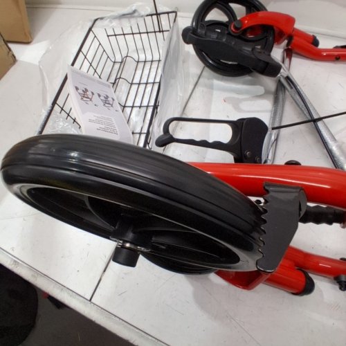 MEDLINE GUARDIAN BASIC STEEL ROLLATOR WITH 8" WHEELS ROLLING WALKER - 300LB CAPACITY - RED (MODEL: MDS86860ERS8) image 3