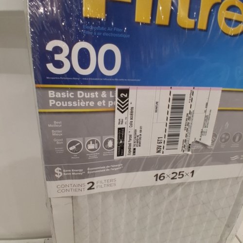 2PK FILTRETE BASIC DUST AND LINT PLEATED FILTER - MPR 300 - 16" X 25" X 1" - WHITE image 2